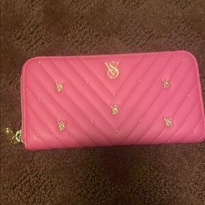 Victoria's Secret Pink and Gold Quilted Wallet